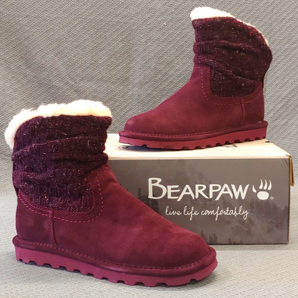 Bearpaw Virginia bootie with Never Wet Wine-9 - Picture 2 of 16